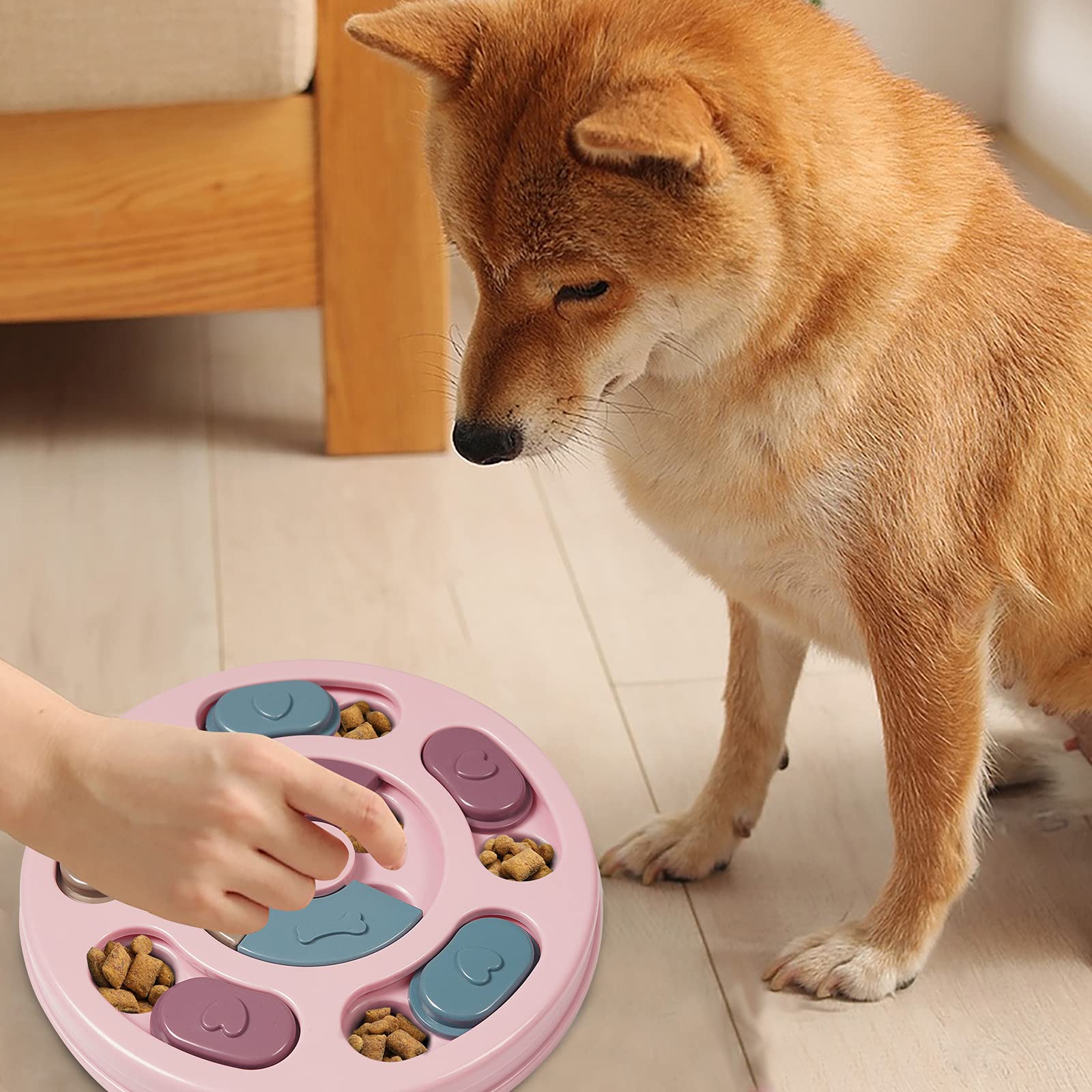 DR CATCH dog puzzles pink interactive play encourages sniff-and-paw skills.