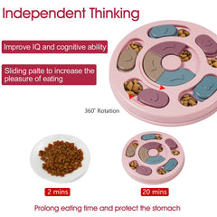 DR CATCH dog puzzles pink slow-feeder action in use.