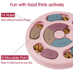 DR CATCH dog puzzles pink treat reveal during play.