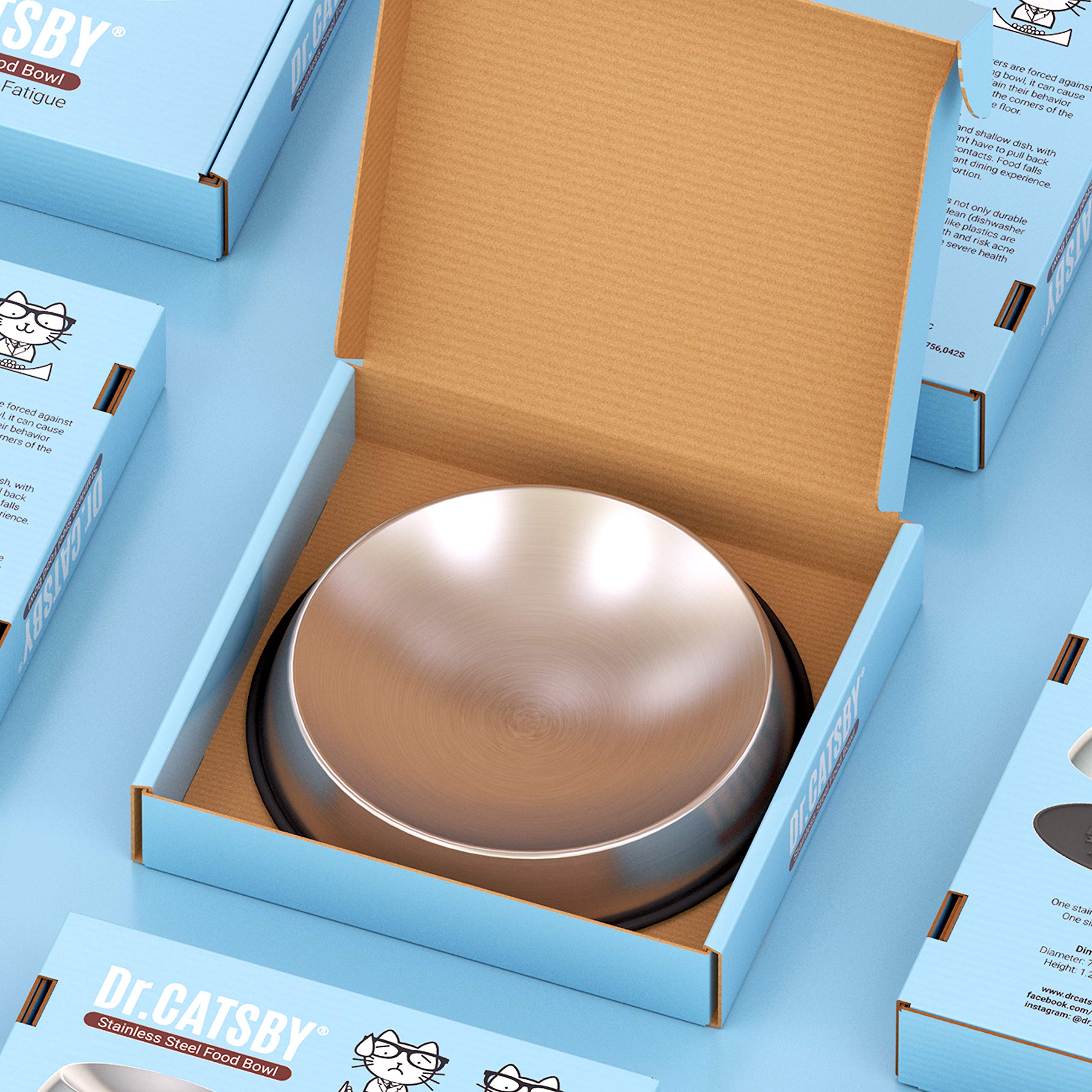 Dr. Catsby silicone non-slip mat keeps bowls stationary while eating.