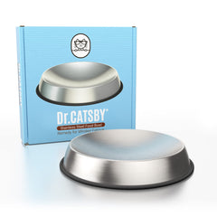 Dr. Catsby stainless-steel construction offers durable, easy-clean feeding.