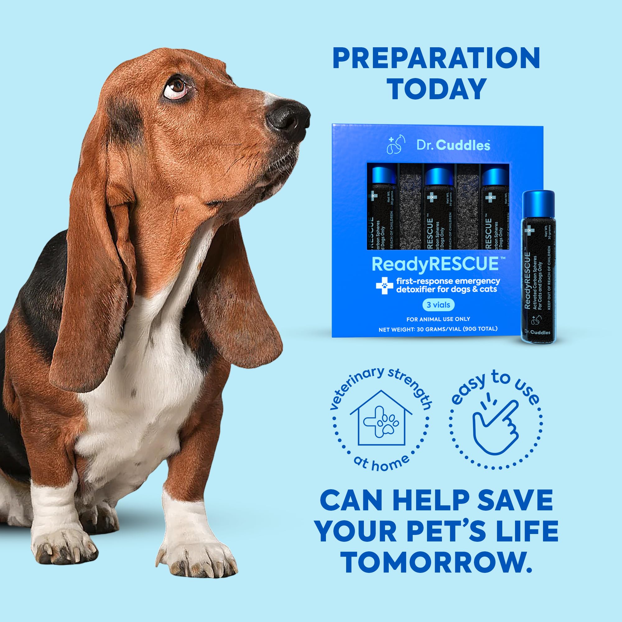 Dr. Cuddles ReadyRESCUE packaging supports quick-use pet care