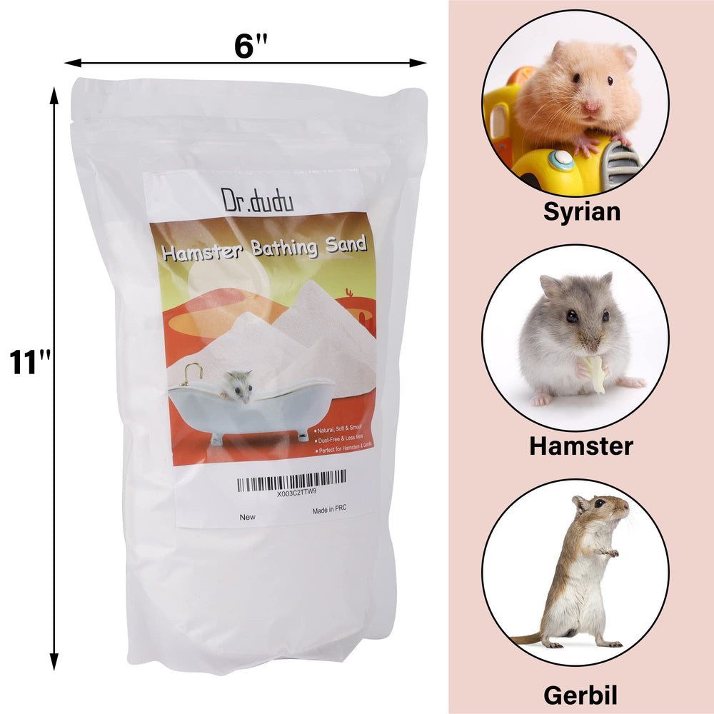 DR.DUDU dust-free desert sand shows fine texture for gentle grooming