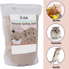 DR.DUDU hamster bath sand dust-free showcases gentle bathing for small pets.