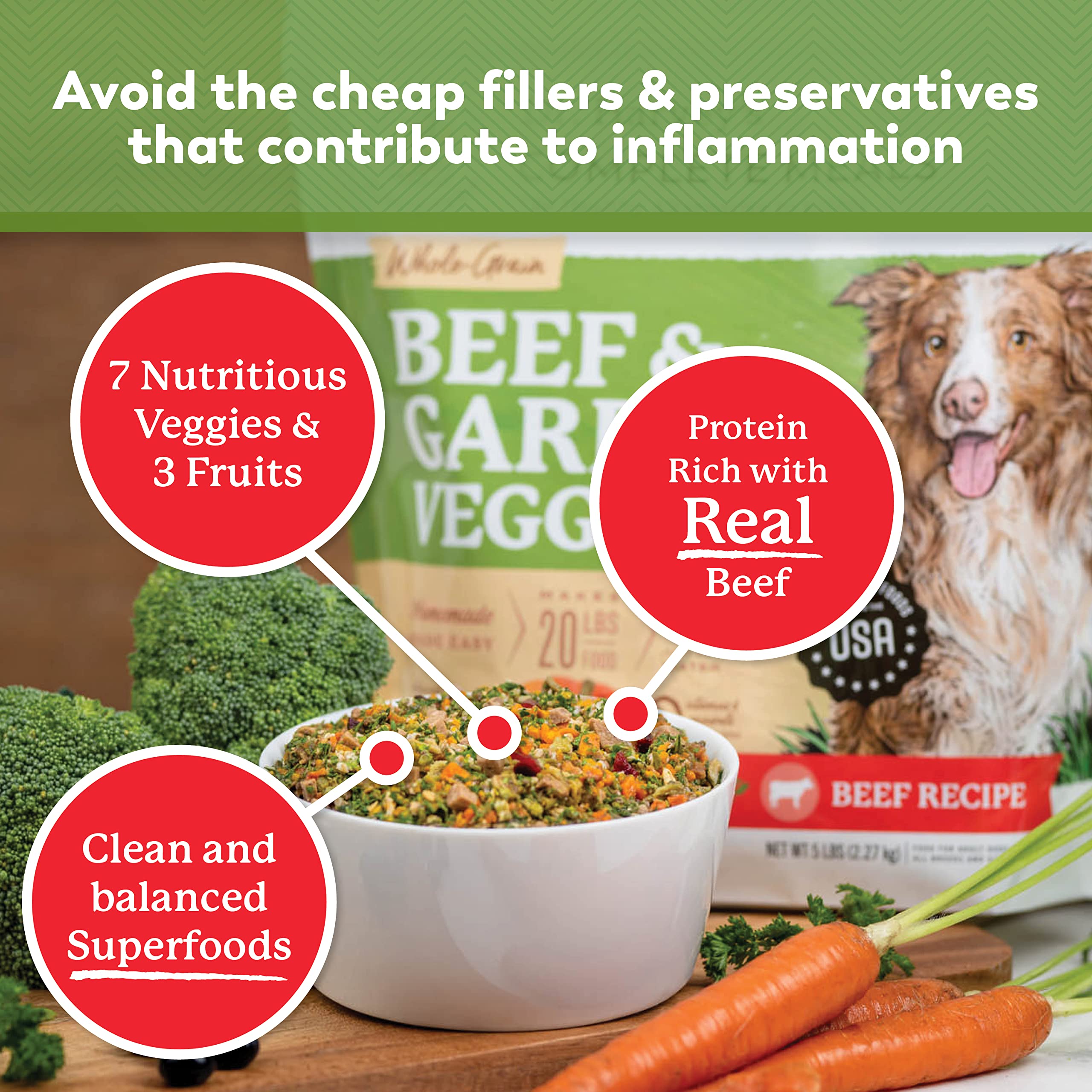 Dr. Harvey's Beef and Garden Veggies probiotics support digestive comfort.