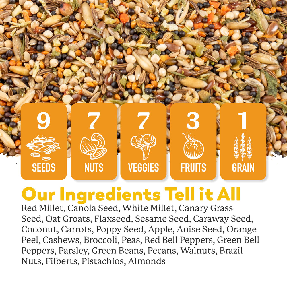 Dr. Harvey's Canary Blend variety of ingredients for a natural diet.