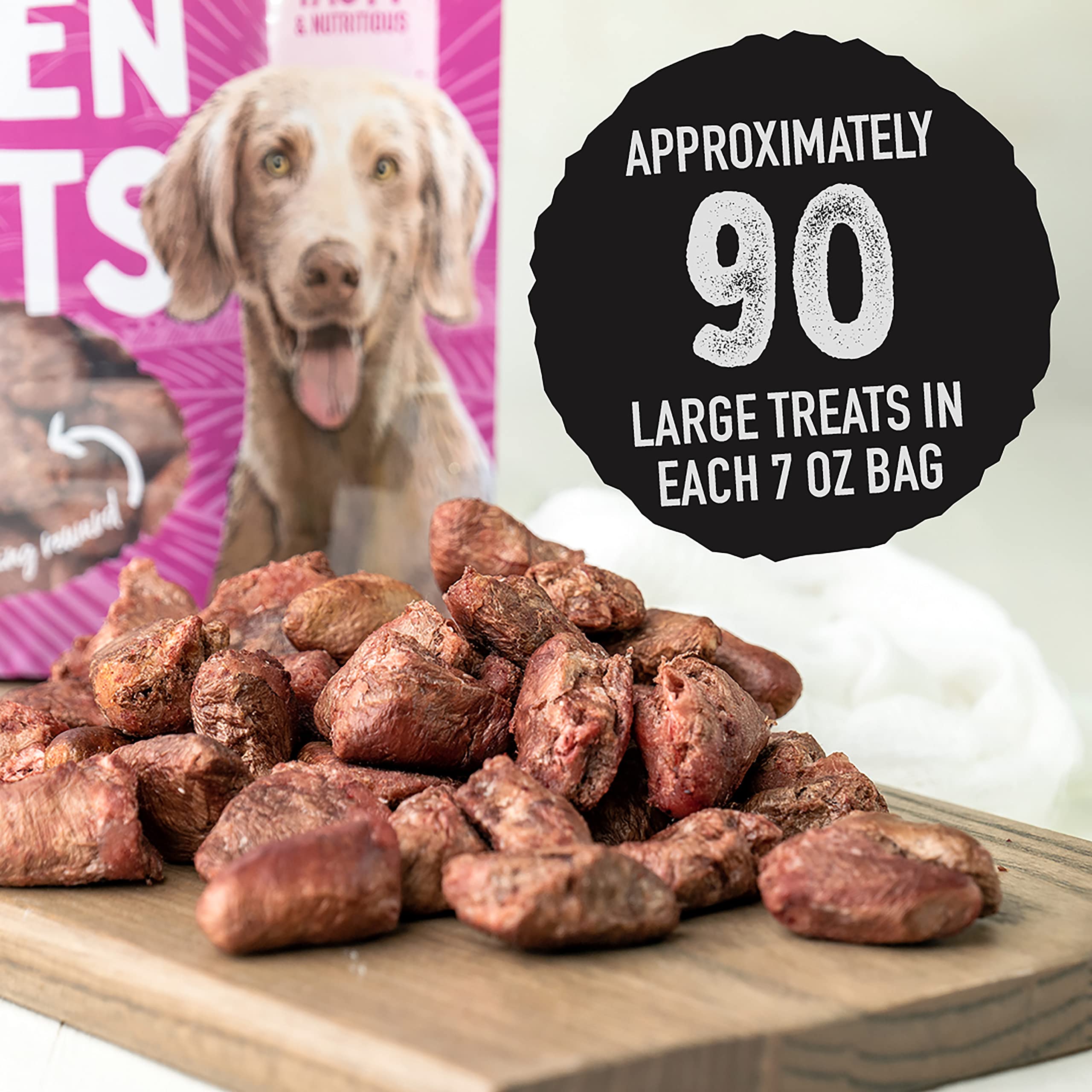 Dr. Harvey's Freeze-Dried Chicken Hearts on plate — easy-to-portion treats for quick rewards.