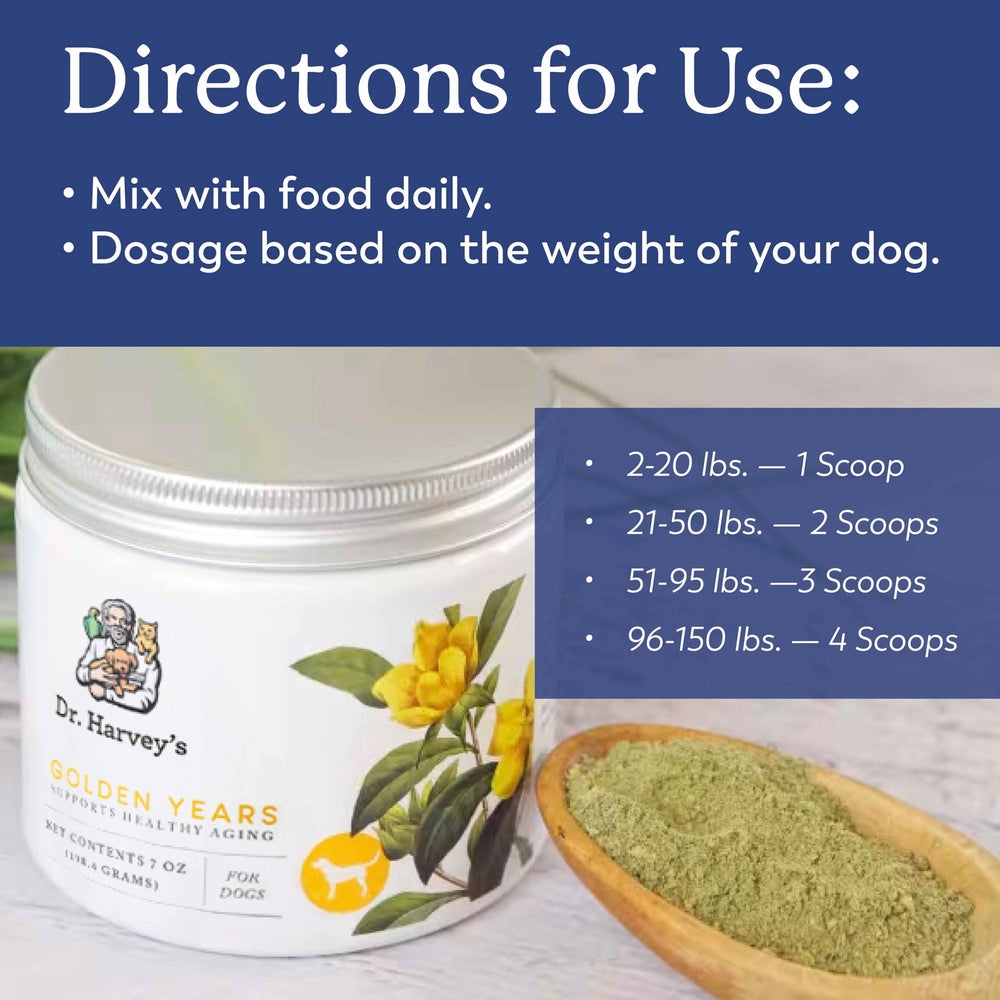 Dog meal topped with Golden Years supplement for better meal acceptance.