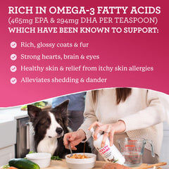Dr. Harvey's Health & Shine dog coat glow after adding to meals