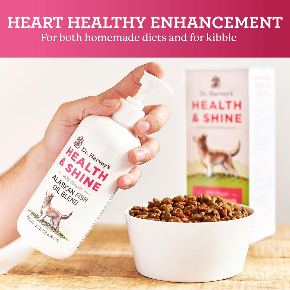Dr. Harvey's Health & Shine meal addition easy to mix into kibble