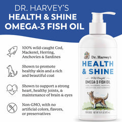 Dr. Harvey’s Health & Shine Omega-3 supports dogs' joint flexibility and comfort.