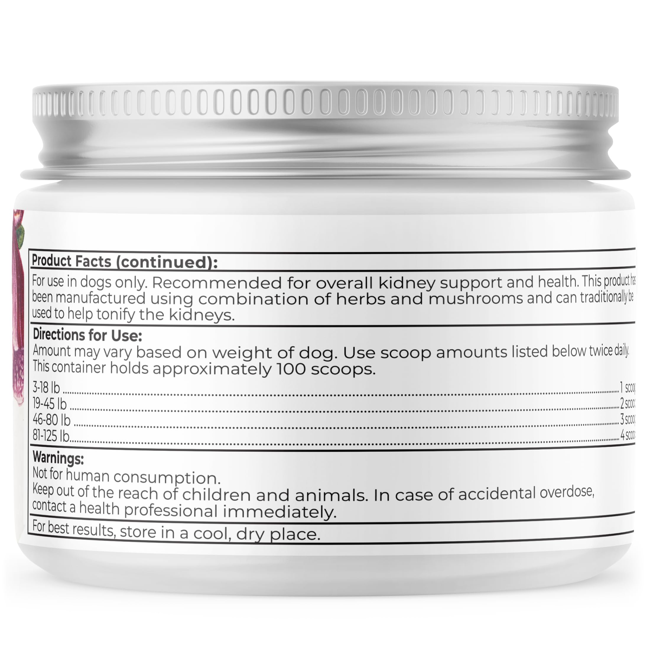 Dr. Harvey's Kidney Health packaging close-up showing all-natural ingredients.