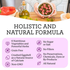 Dr. Harvey's Paradigm bone broth and herbs visible in the mix