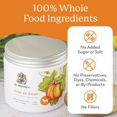Dr. Harvey's Runs Be Done ingredients—pumpkin and bentonite clay for digestion
