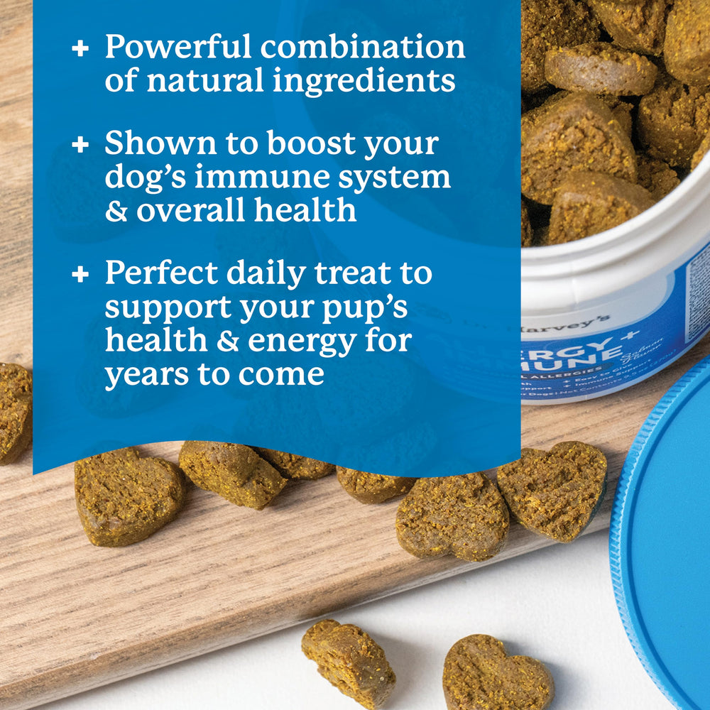 Dr. Harvey's soy-free, gelatin-free soft chews packaging close-up highlighting purity.