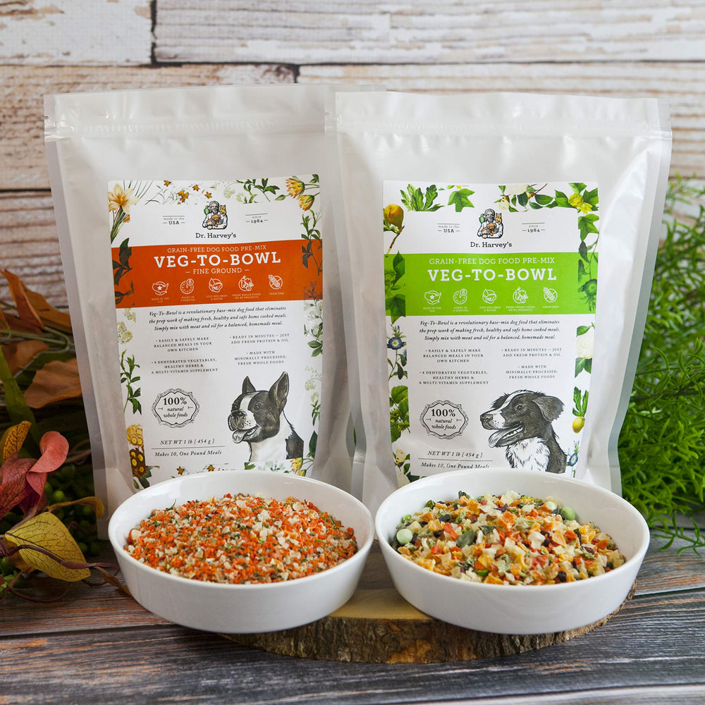 Dr. Harvey’s Veg-to-Bowl 5-lb packaging for easy weekly dog meals