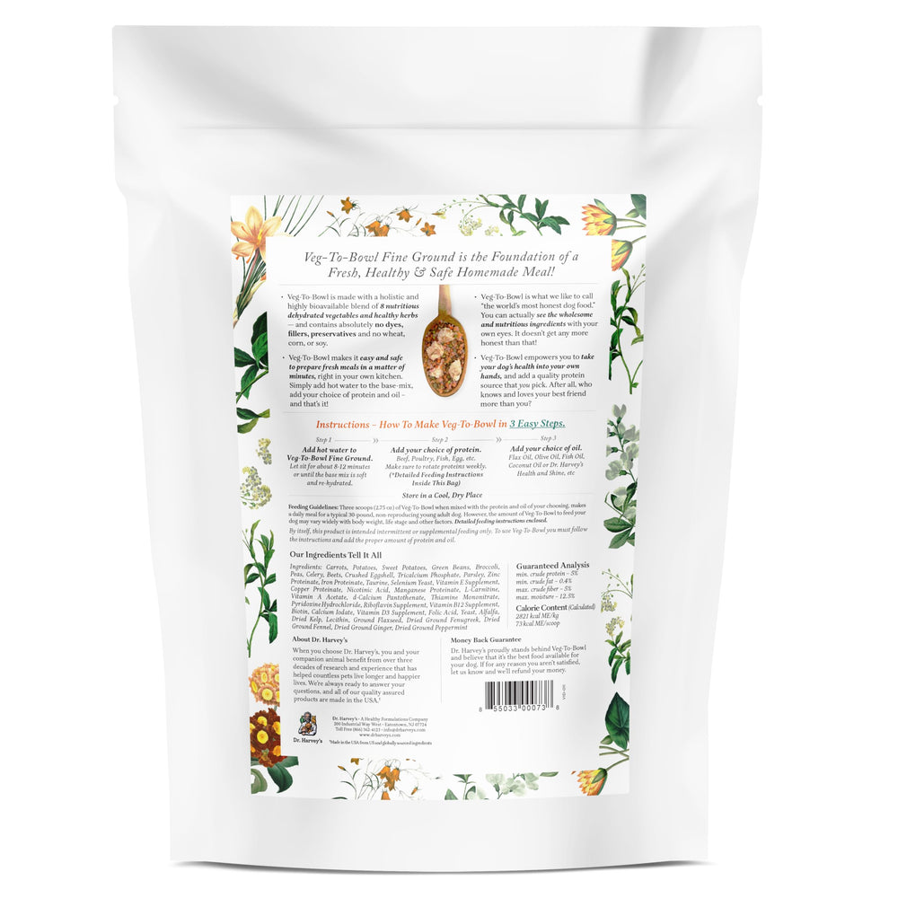 Protein addition options shown with Dr. Harvey's Veg-to-Bowl Base Mix