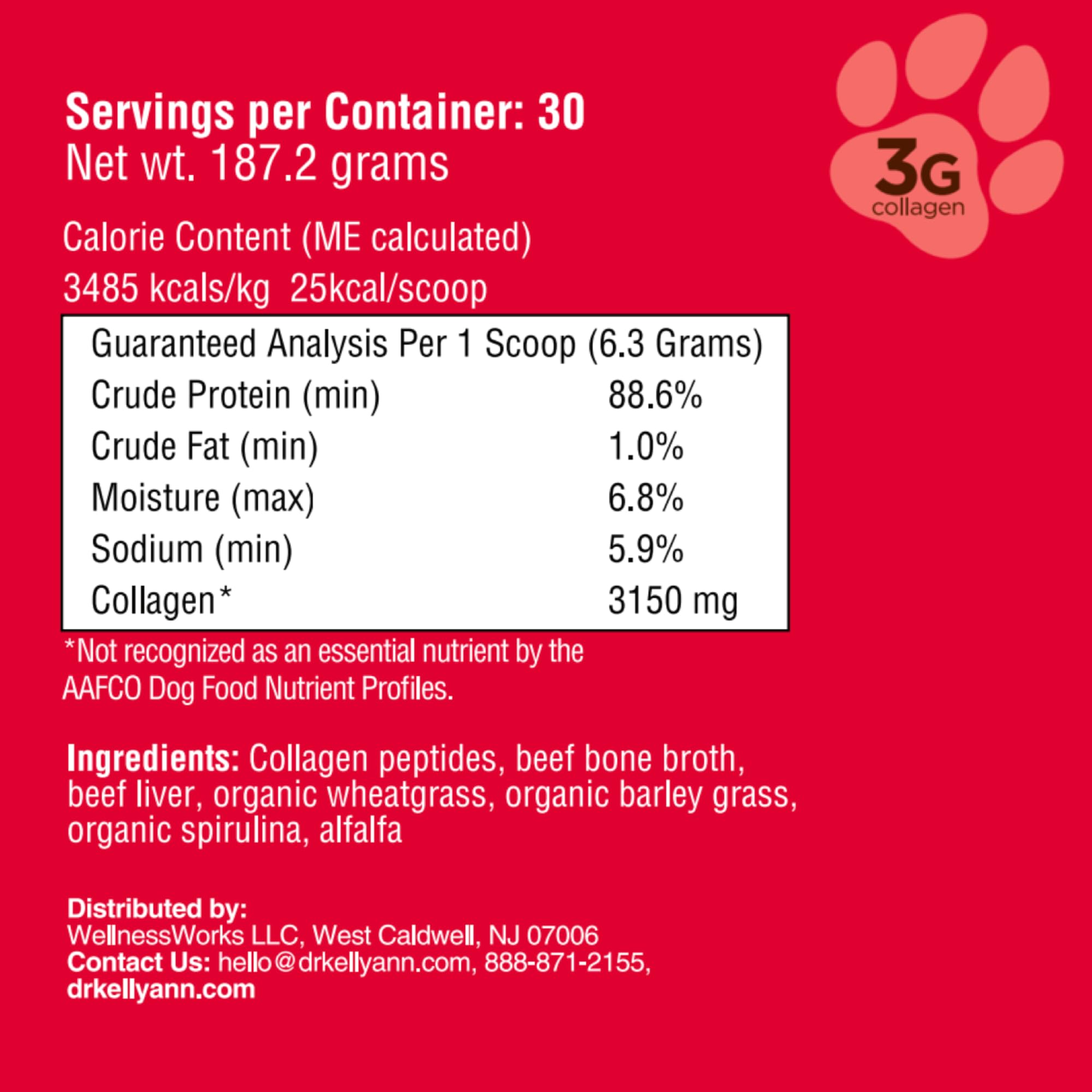 Dr. Kellyann Bone Broth Meal Topper for Dogs active pup enjoying meal and joint support.