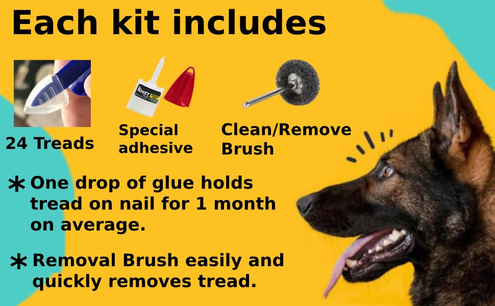 Dr McHenry's Dog Toe Treads cleaning brush helps maintain adhesion.