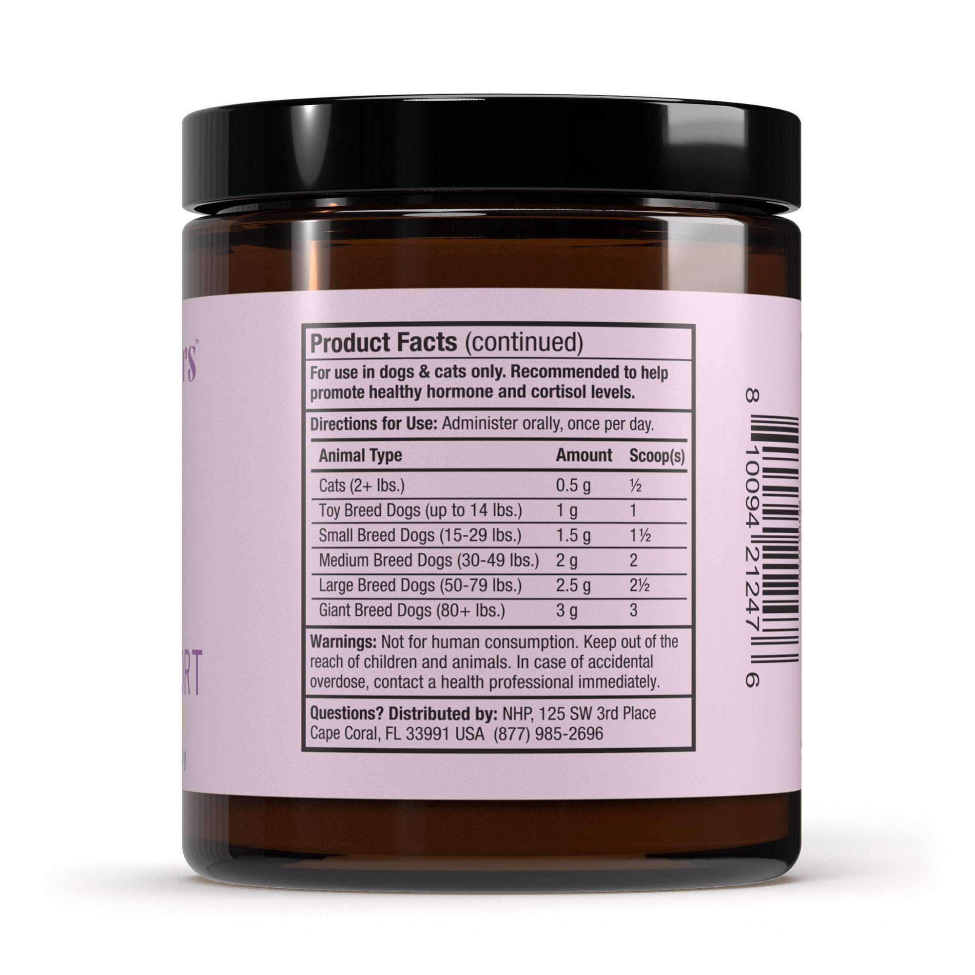 Dr. Mercola Bark & Whiskers Adrenal Support pouring from bottle during meals