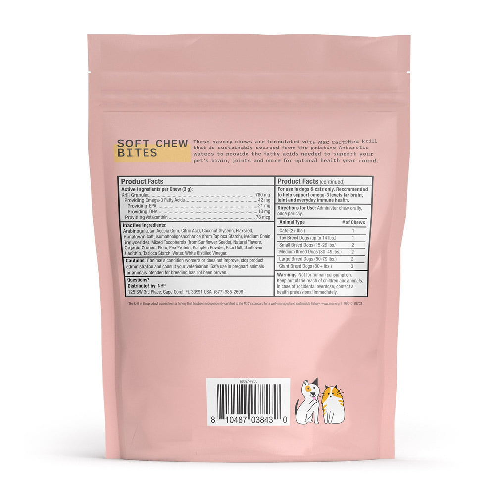 Dr. Mercola Bark & Whiskers bites served in a bowl for easy feeding.