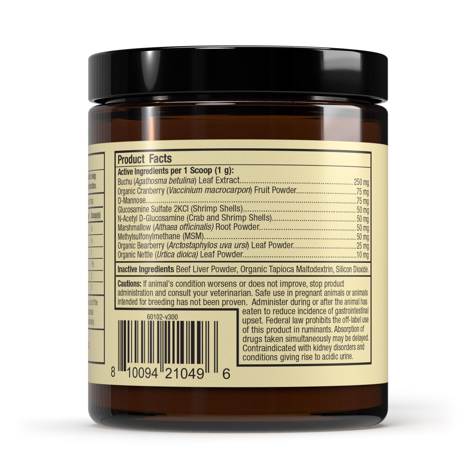 Dr. Mercola Bark & Whiskers scoop shows powder for easy daily dosing