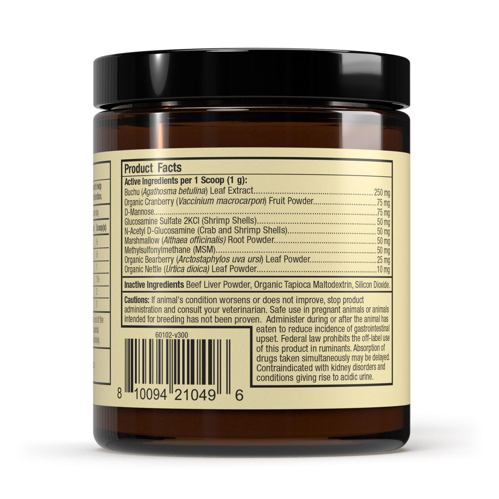 Dr. Mercola Bark & Whiskers scoop shows powder for easy daily dosing
