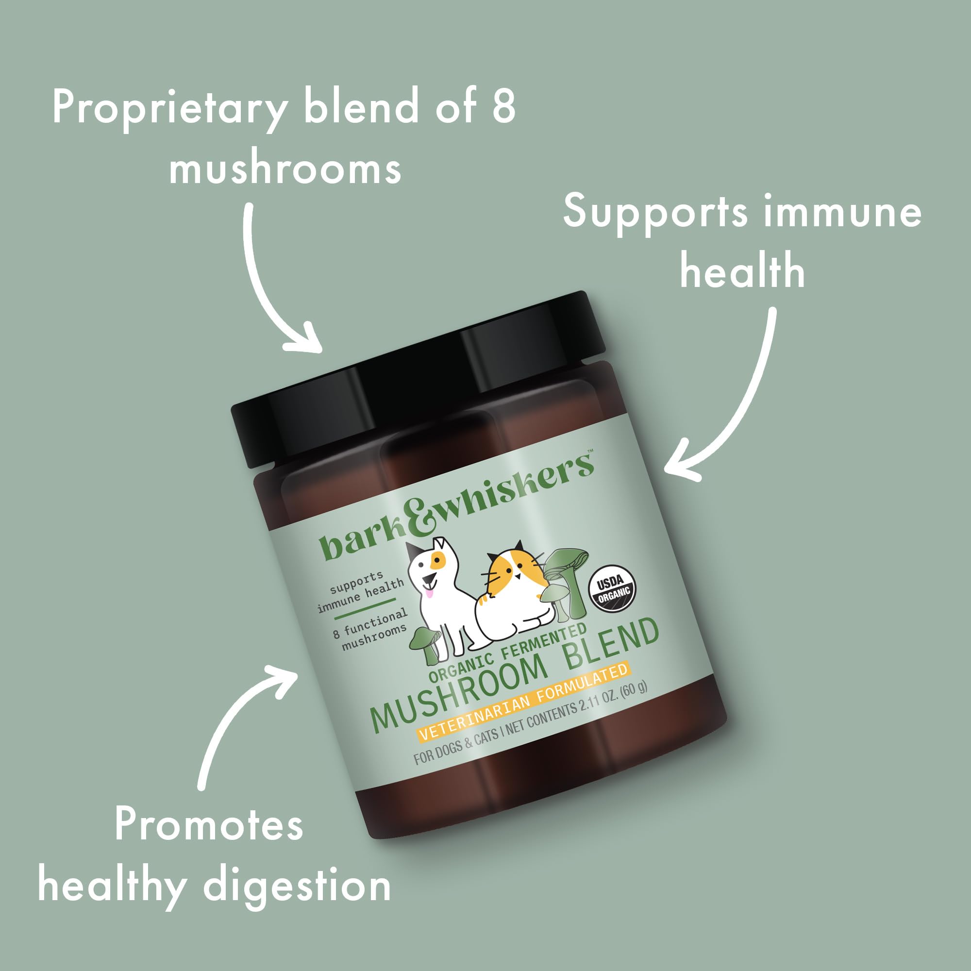 Dr. Mercola Bark & Whiskers cat serving shows pet accepting supplement
