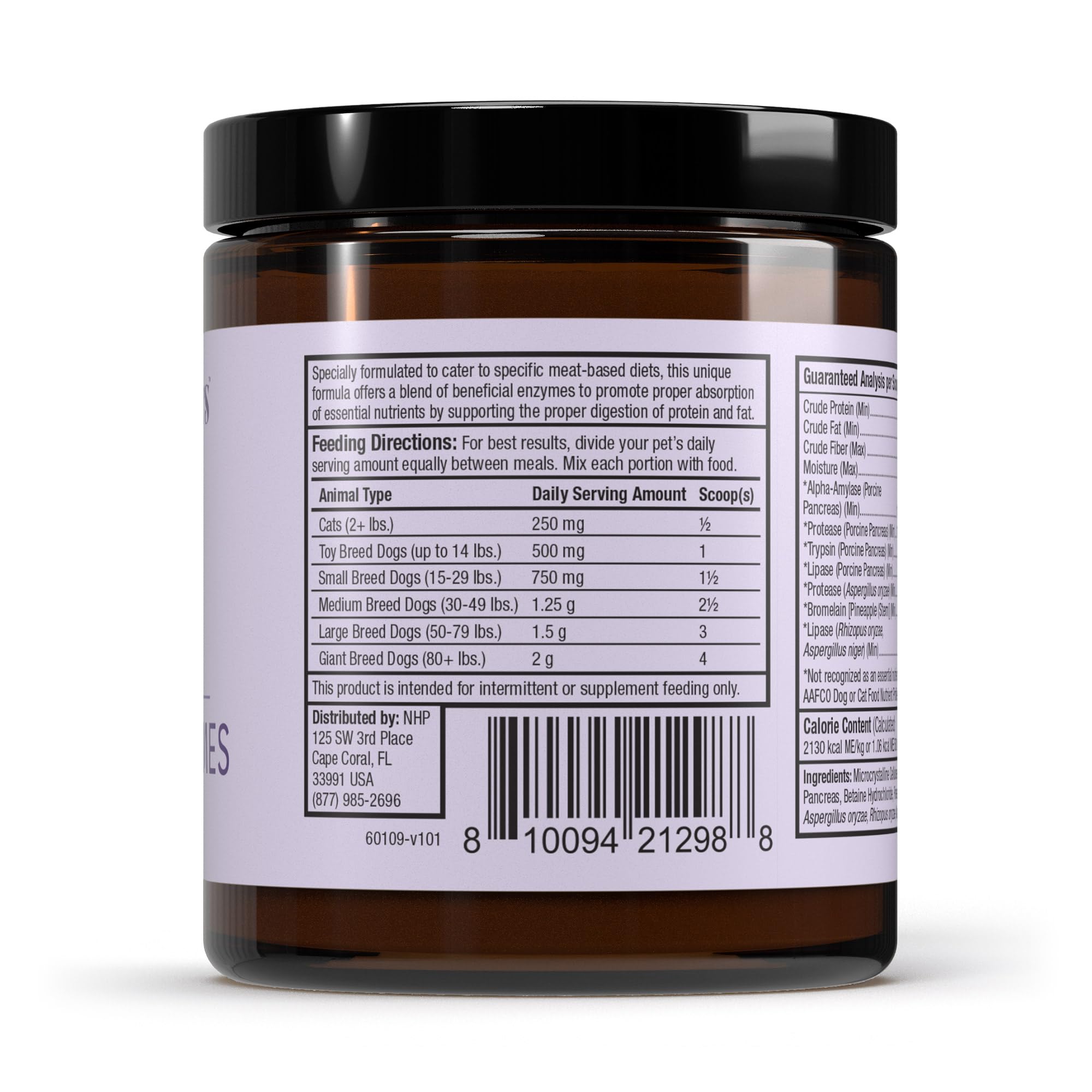Dr. Mercola Bark & Whiskers enzymes on a meat-based meal bowl supports digestion.