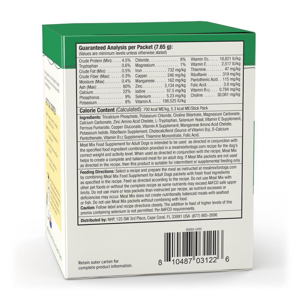 Dr Mercola Bark and Whiskers Meal Mix in a dog bowl showing portion-safe servings.