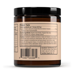 Dr Mercola Bark and Whiskers Organic Curcumin scoop aids precise dosing for joint support.