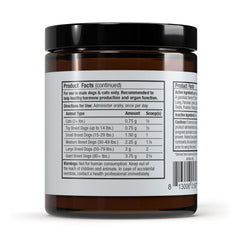 Dr. Mercola Bark & Whiskers pour-ready powder ready to sprinkle on food.