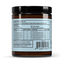 Probiotic powder poured over pet food for easy daily gut support