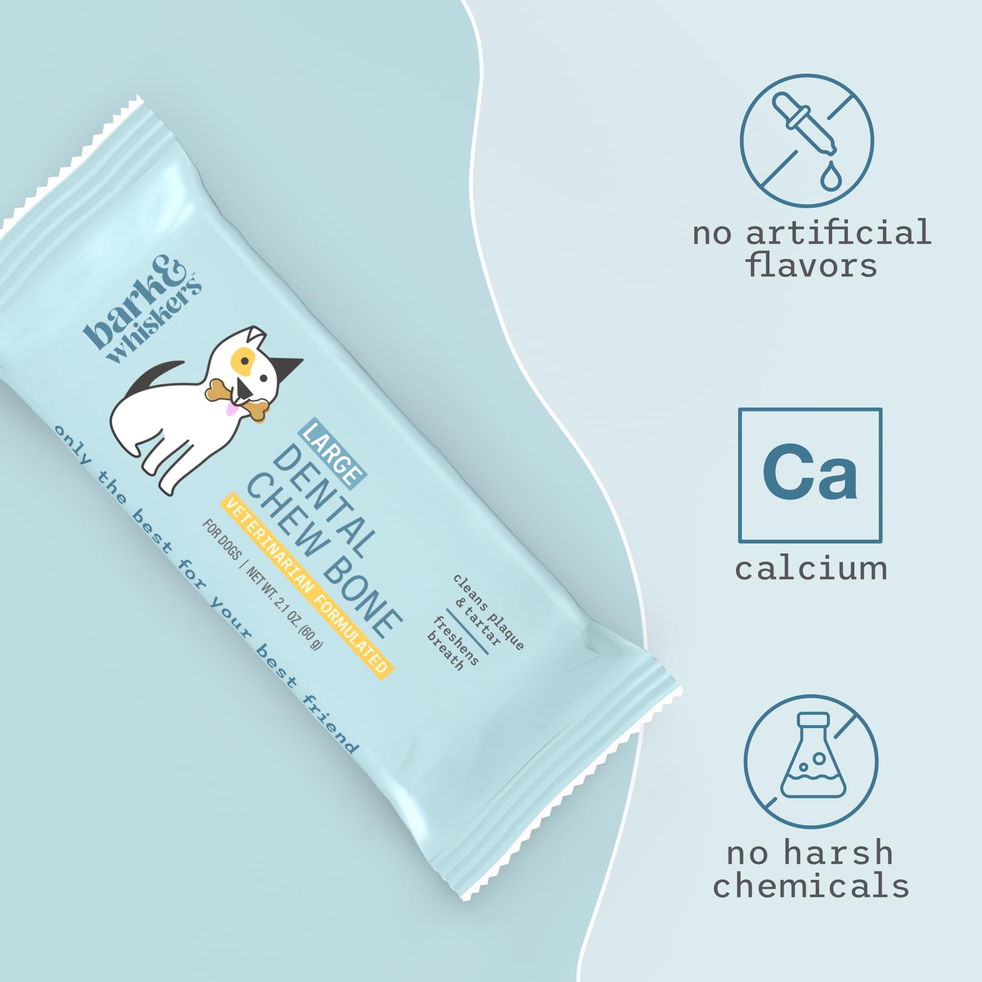 Dr Mercola dental chew bones dog use demo showing chew in action