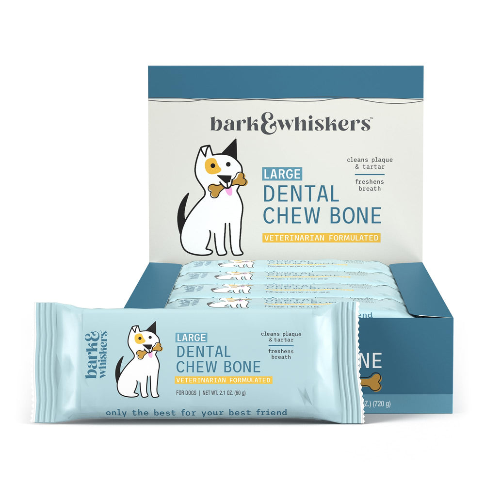 Dr Mercola dental chew bones large box front view for dogs promotes dental care