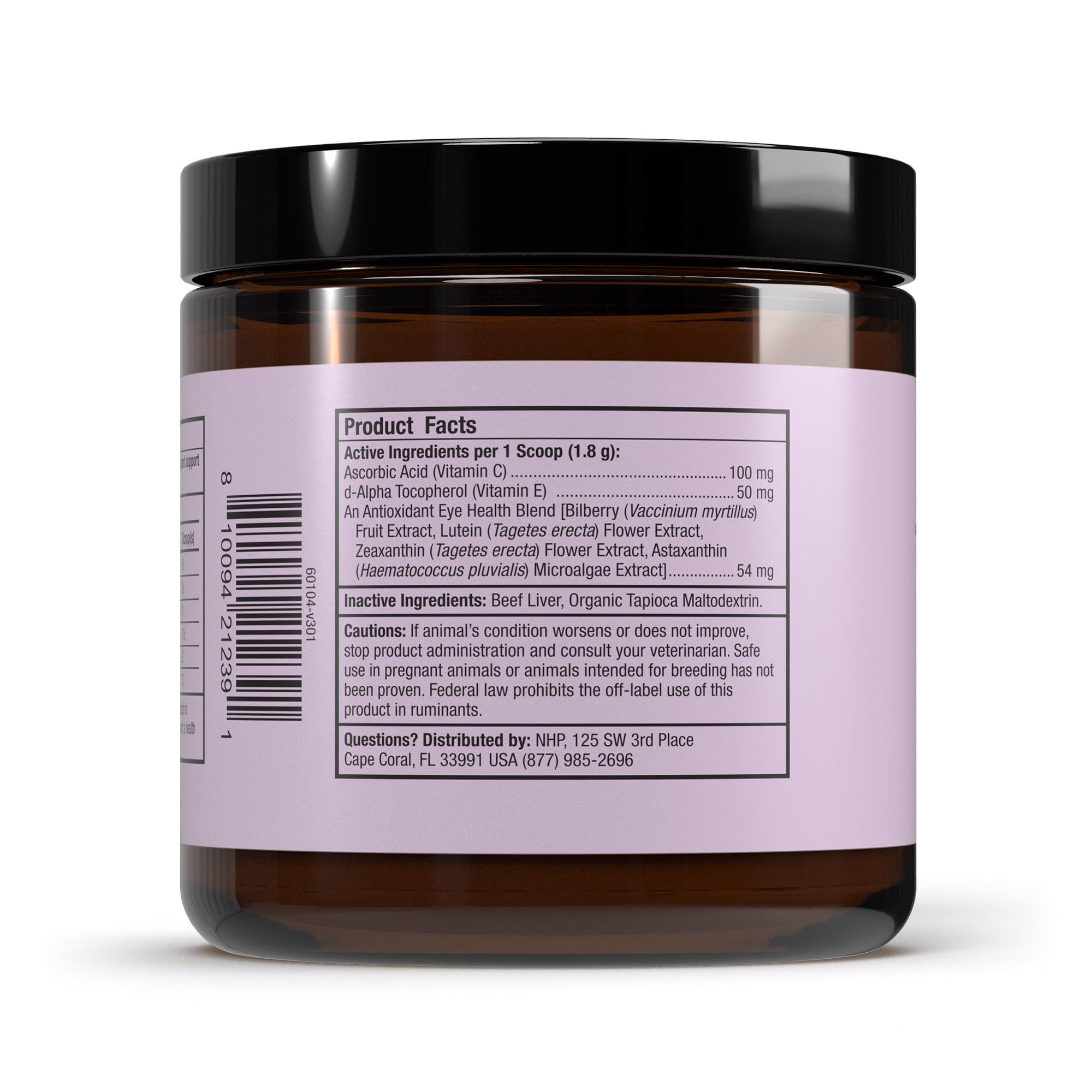 Dr. Mercola Eye Support powder with liver flavor ready to mix into meals for convenient daily use.