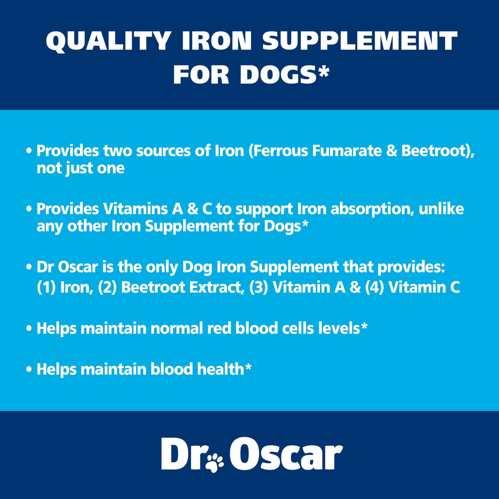 Dr. Oscar Blood Aid dog health scene with tablets in a bowl.