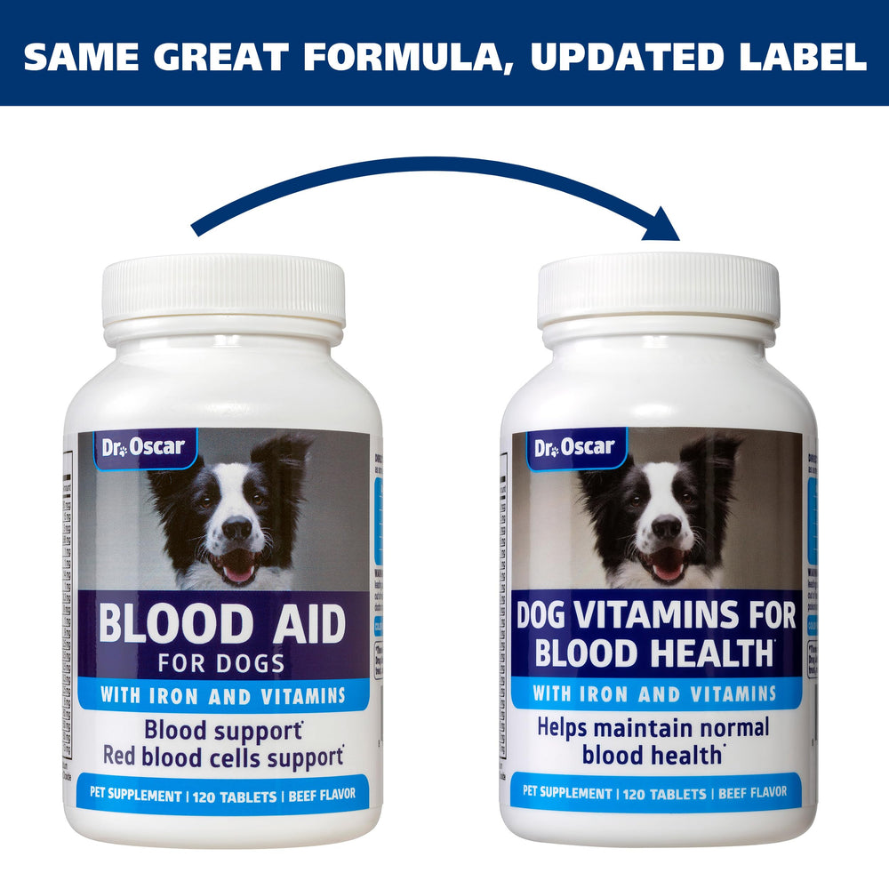 Dr. Oscar Blood Aid immunity support for dogs boosts immune function.