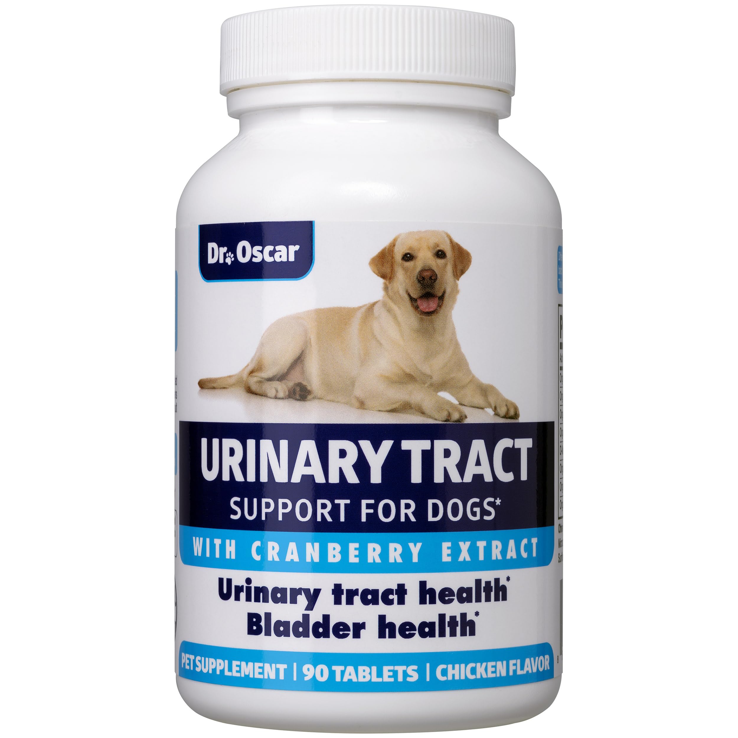 Dr Oscar dog uti bottle front highlighting complete urinary support for pets