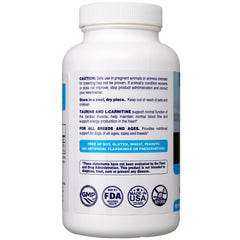 Dr. Oscar Taurine ingredients highlighting L-Taurine and L-Carnitine for cardiovascular support.