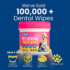 Close-up of Dr. Paws Choice wipe texture for gentle cleaning of teeth and gums.
