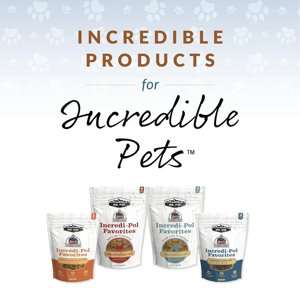 Dr. Pol puppy training treats close-up illustrating corn-free option for sensitive pets.