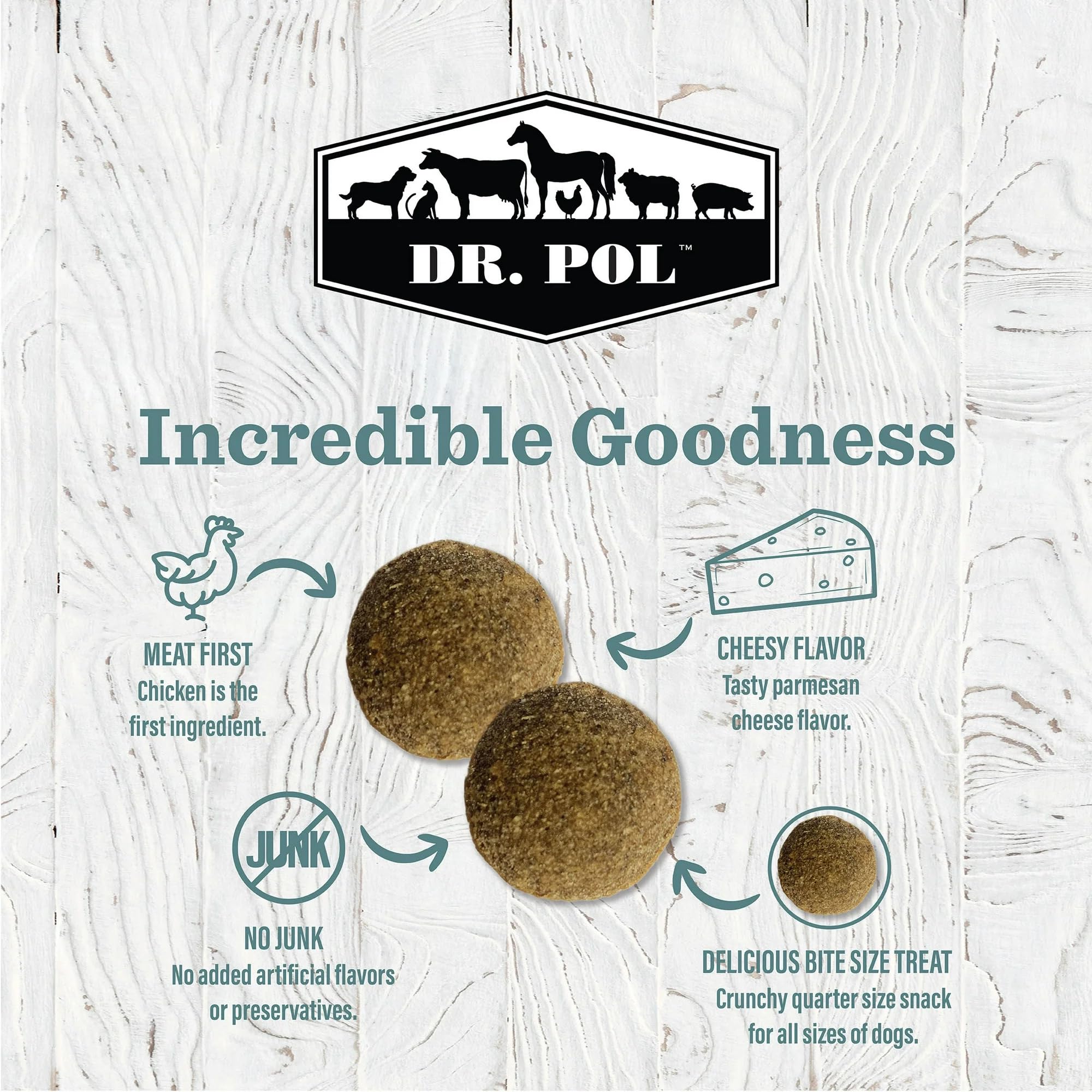 Dr. Pol training biscuits for puppies and dogs, great for mid-day toppers and rewards