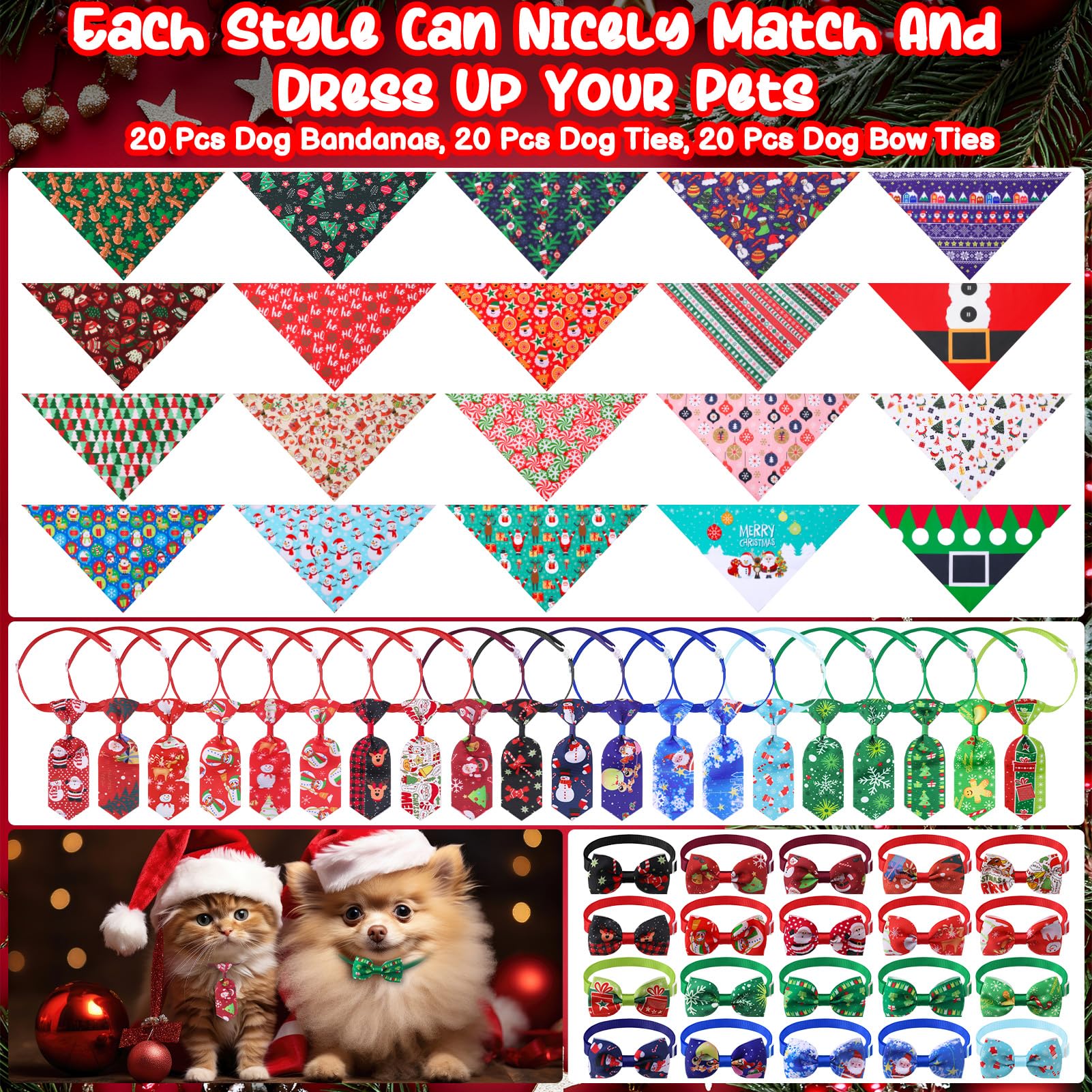 DragonflyDreams Christmas dog bandana tree adds seasonal style