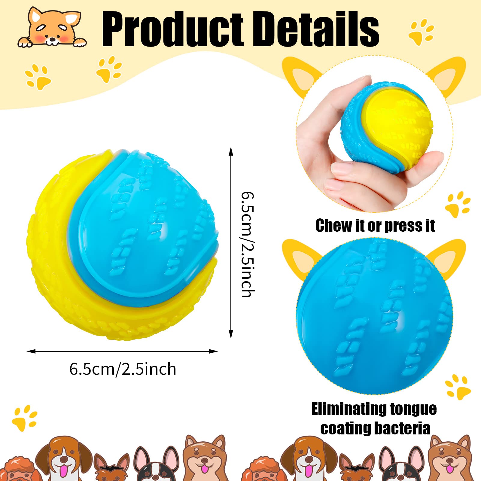 DragonflyDreams dog ball outer-texture provides tactile grip during chewing.