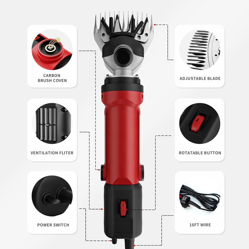 Dragro Sheep Clippers 600W speed dial with 6 adjustable speeds