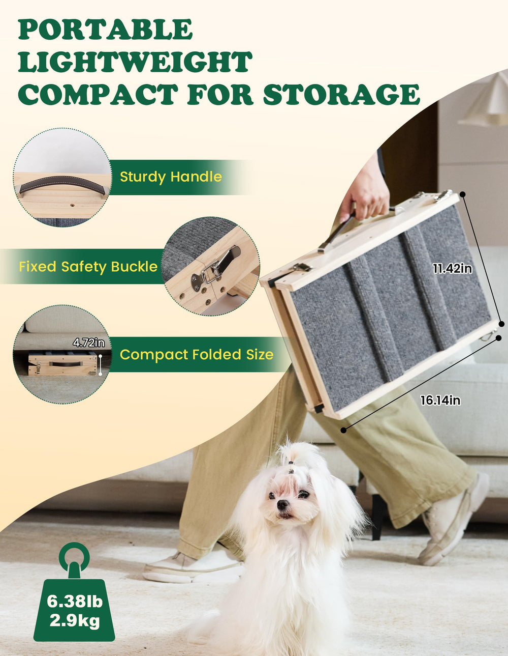 Drakthos dog ramp adjustable heights demonstrate easy couch access