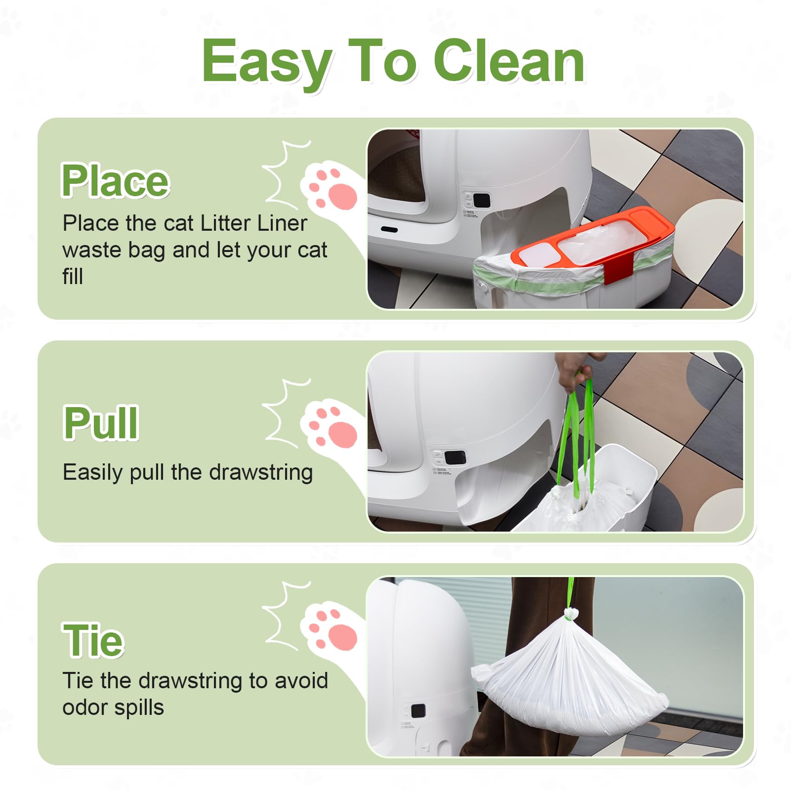Dranbol easy-tie-and-dispose design simplifies waste handling after use.