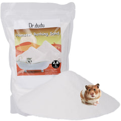 DR.DUDU hamster bath sand packaging shows natural ingredients for small pets