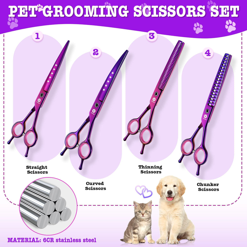 Dream Reach 6-in-1 pet scissors collection showing versatile grooming options